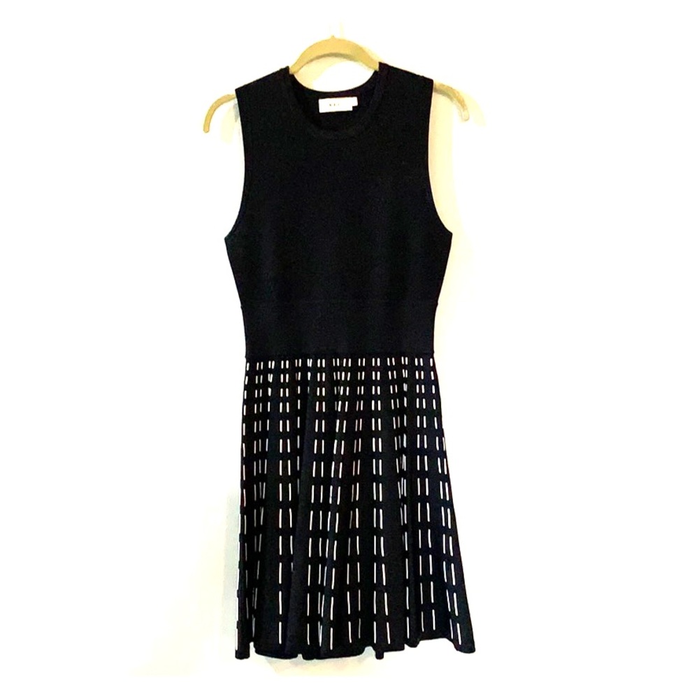ALC Black Knit Fit and Flare Dress Size L